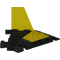 Protective ramp | system A | Angle with adapter ( to the right )dimensions: 620 x 600 x 75 mmdimensions of the diffuser channels: 3x 60 x 50 mm